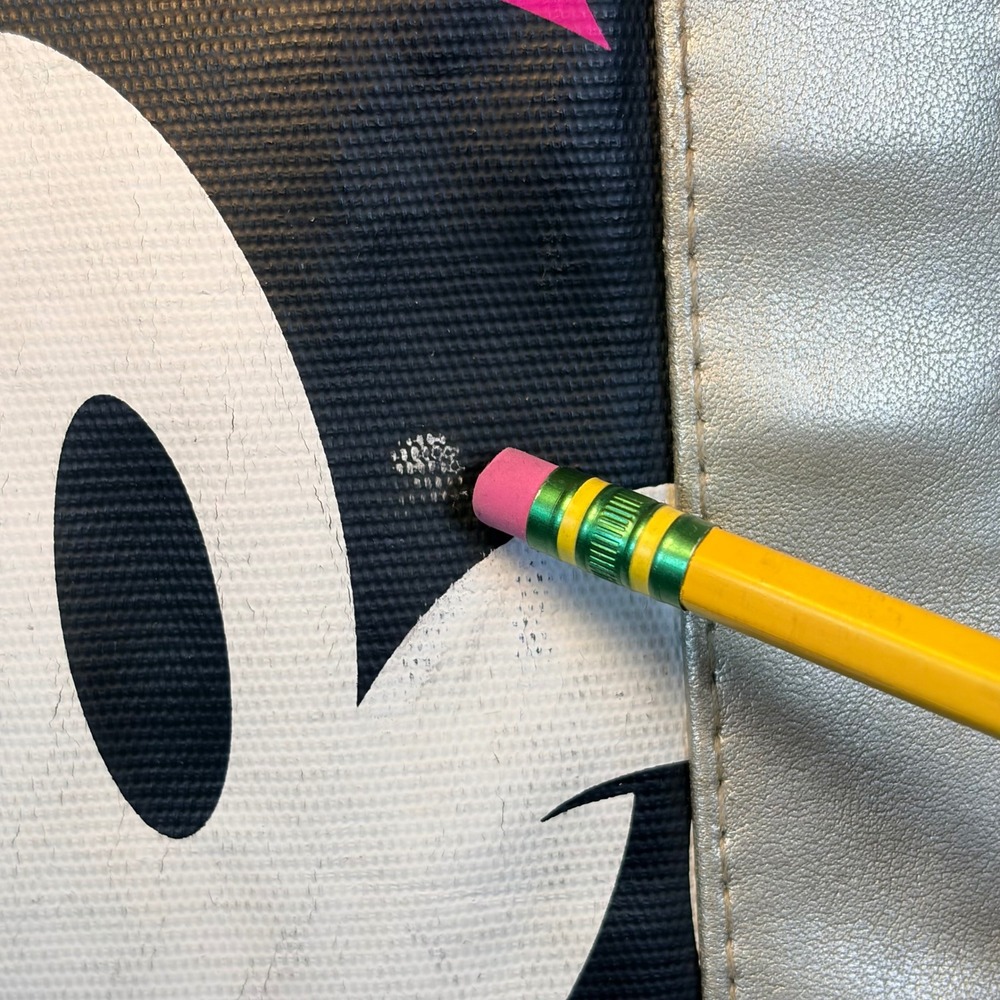 Disney Mickey Mouse Y2K Pink Black Silver Canvas Tote Bag Vintage Style - Picture 6 of 15